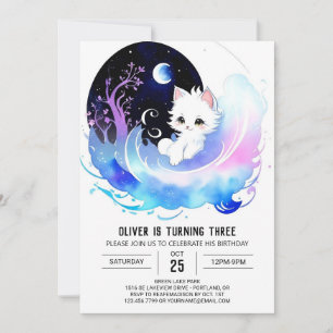 Invitation Chat en ligne Anniversaire enchantée