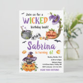 Invitation Chat en sorcière, fête d'anniversaire, tout âge (Debout devant)