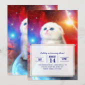 Invitation Chat en train de pleurer dans l'espace (Devant / Derrière)