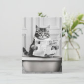 Invitation Chat est assis sur la Toilette, chat lire une nouv (Debout devant)