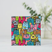 Invitation Chat et chatons (Debout devant)