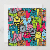 Invitation Chat et chatons (Dos)