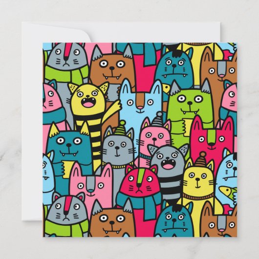 Invitation Chat et chatons (Dos)