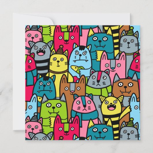 Invitation Chat et chatons (Devant)