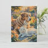 Invitation Chat et chien (Debout devant)