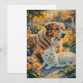 Invitation Chat et chien (Devant / Derrière)