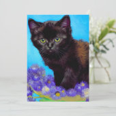 Invitation Chat et fleurs de Van Gogh (Debout devant)