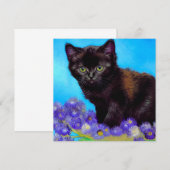 Invitation Chat et fleurs de Van Gogh (Devant / Derrière)