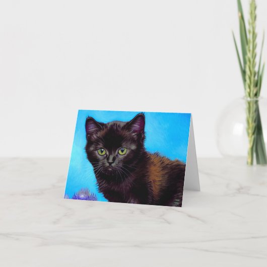 Invitation Chat et fleurs de Van Gogh (Devant)