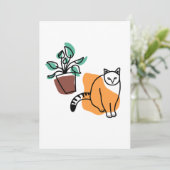 Invitation Chat et le plante (Debout devant)