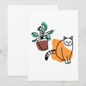 Invitation Chat et le plante (Devant / Derrière)