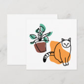 Invitation Chat et le plante (Devant / Derrière)