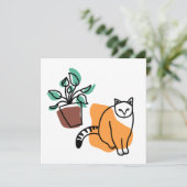 Invitation Chat et le plante (Debout devant)