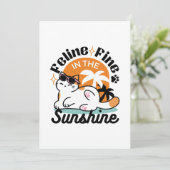 Invitation Chat Félin au Soleil – Chat Tropical Détendu (Debout devant)