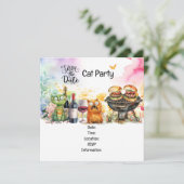 Invitation Chat Fête de chat parfaitement farfelue (Debout devant)