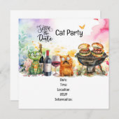 Invitation Chat Fête de chat parfaitement originale (Devant / Derrière)