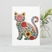 Invitation Chat Fleur Fleurs Sauvages Amoureux de Chatons (Debout devant)
