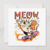 Invitation Chat Glissant Miaou (Dos)
