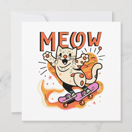 Invitation Chat Glissant Miaou (Devant)