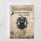 Invitation Chat gothique dans Mirror Halloween Dance Party (Devant)
