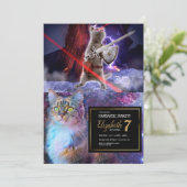 Invitation Chat guerrier avec lasers de l'oeil (Debout devant)