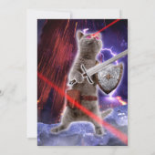 Invitation Chat guerrier avec lasers de l'oeil (Dos)