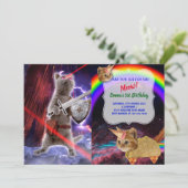 Invitation Chat guerrier avec lasers de l'oeil (Debout devant)