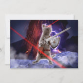 Invitation Chat guerrier avec lasers de l'oeil (Dos)