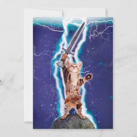 Invitation Chat guerrier tonnerre (Dos)