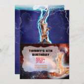 Invitation Chat guerrier tonnerre (Devant / Derrière)