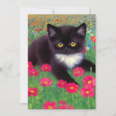 Invitation Chat Gustav Klimt Tuxedo (Devant)