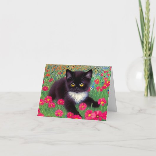 Invitation Chat Gustav Klimt Tuxedo (Devant)