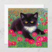Invitation Chat Gustav Klimt Tuxedo (Devant / Derrière)