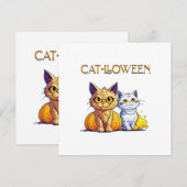 Invitation Chat Halloween (Devant / Derrière)