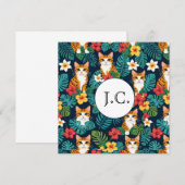 Invitation Chat Hawaiian style chemise motif gingembre tropic (Devant / Derrière)