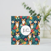 Invitation Chat Hawaiian style chemise motif gingembre tropic (Debout devant)