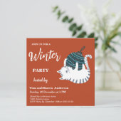 Invitation Chat jouet de Noël de fête d'hiver (Debout devant)