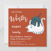 Invitation Chat jouet de Noël de fête d'hiver (Devant)