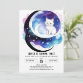 Invitation Chat Magique Imprimable Anniversaire (Debout devant)