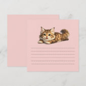 Invitation Chat Maine Coon heureux Design de vibrations posit (Devant / Derrière)