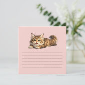 Invitation Chat Maine Coon heureux Design de vibrations posit (Debout devant)