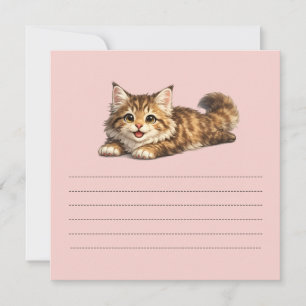 Invitation Chat Maine Coon heureux Design de vibrations posit