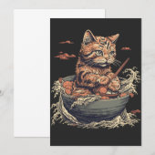 Invitation chat mange Ramen, Vague de Kanawaga (Devant / Derrière)