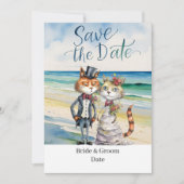 Invitation Chat Mariage Plage Mariage Thème (Devant)
