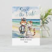 Invitation Chat Mariage Plage Mariage Thème (Debout devant)