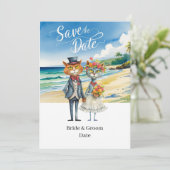 Invitation Chat Mariage Plage Mariage Thème (Debout devant)