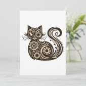 Invitation Chat mécanique Steampunk (Debout devant)