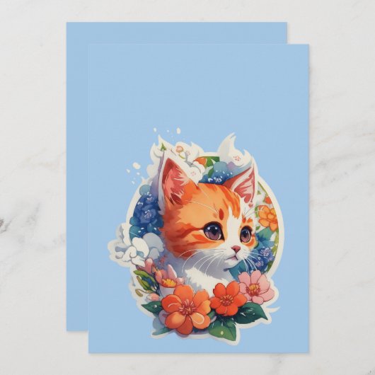 Invitation chat mignon (Devant / Derrière)