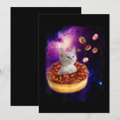Invitation Chat Mignon à l'Intérieur de Donut Dans l'Espace A (Devant / Derrière)