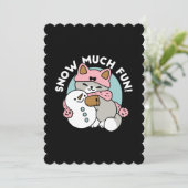 Invitation Chat mignon en tenue de neige avec oeuvre d'art de (Debout devant)